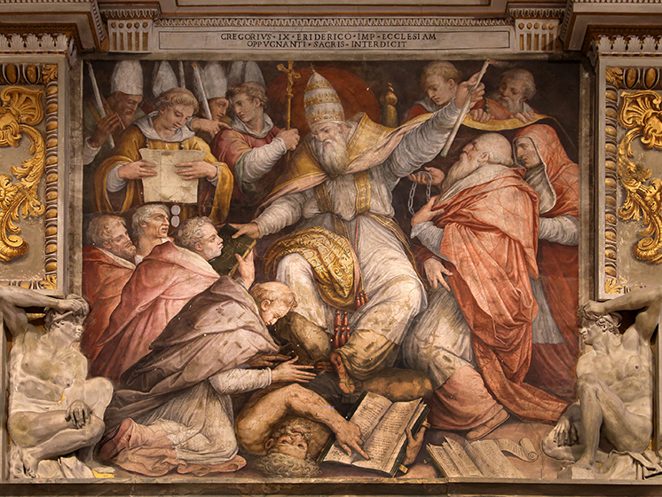 Scomunica di Federico II da parte di Gregorio I X di Giorgio Vasari